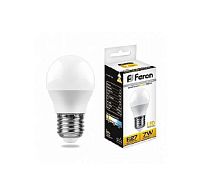 Лампа светодиодная Feron LB-95 G45 Шар E27 220В 7Вт 2700К 45х82мм картинка 